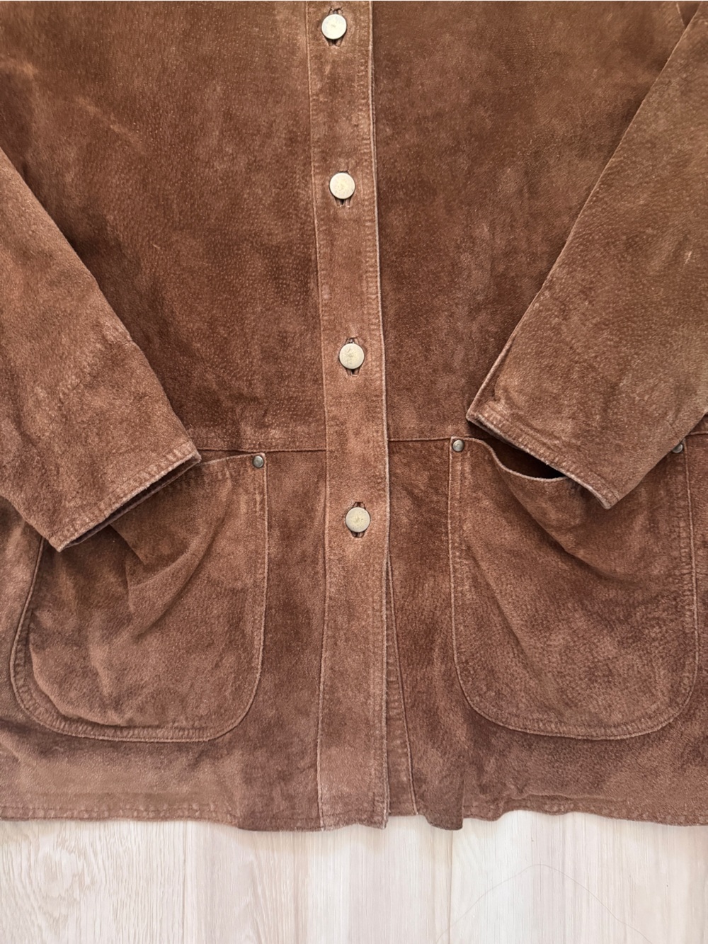 VTG L.L. Bean Genuine Suede Chore Coat Western Ranchwear Barn Jacket Size L/XL - Picture 4 of 8